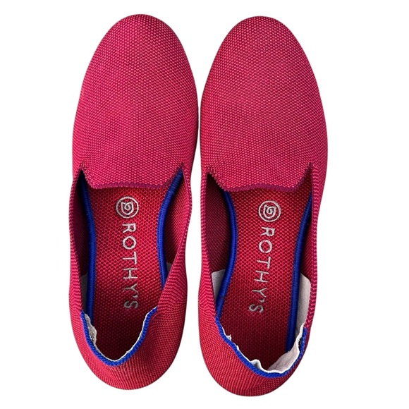 Rothy's Shoes - ROTHY’S The Loafer Slip On Flat Shoes Red Women’s Size 8 | Round Toe Blue Halo